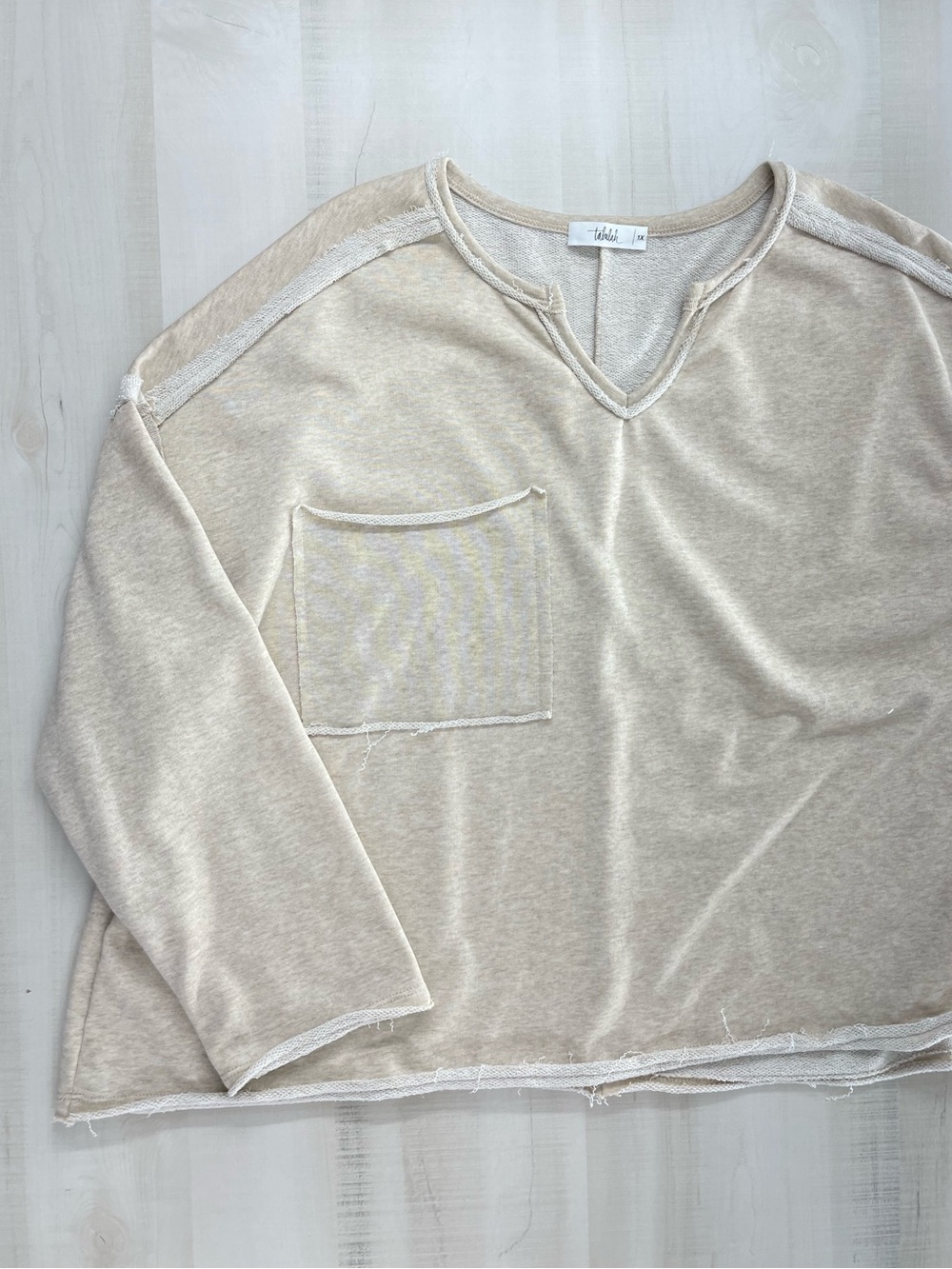TALULAH boutique raw hem loose fit oversized pullover sweatshirt 1X plus